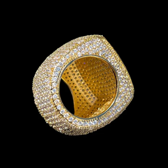 Fully Iced Out Prong Setting Cushion Iced Out Diamond Ring BEST SELLER Rings