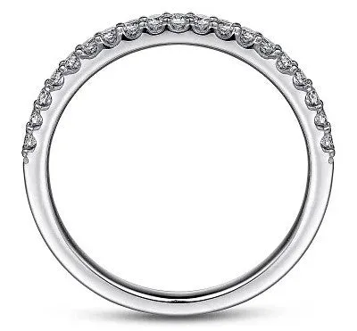 GABRIEL CO Rings Montreal 14K White Gold Shared Prong Diamond Wedding Band 023 ct