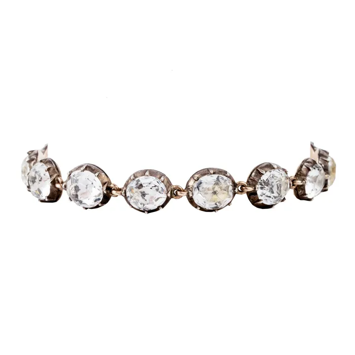 Georgian Era Rock Crystal Paste Bracelet Bell Bird Antiques Bracelets