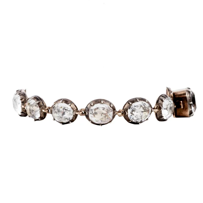 Georgian Era Rock Crystal Paste Bracelet Bell Bird Antiques Bracelets