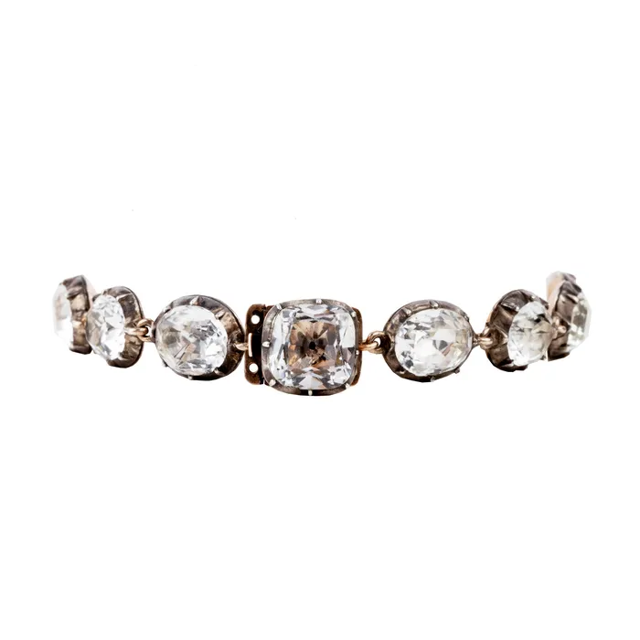 Georgian Era Rock Crystal Paste Bracelet Bell Bird Antiques Bracelets