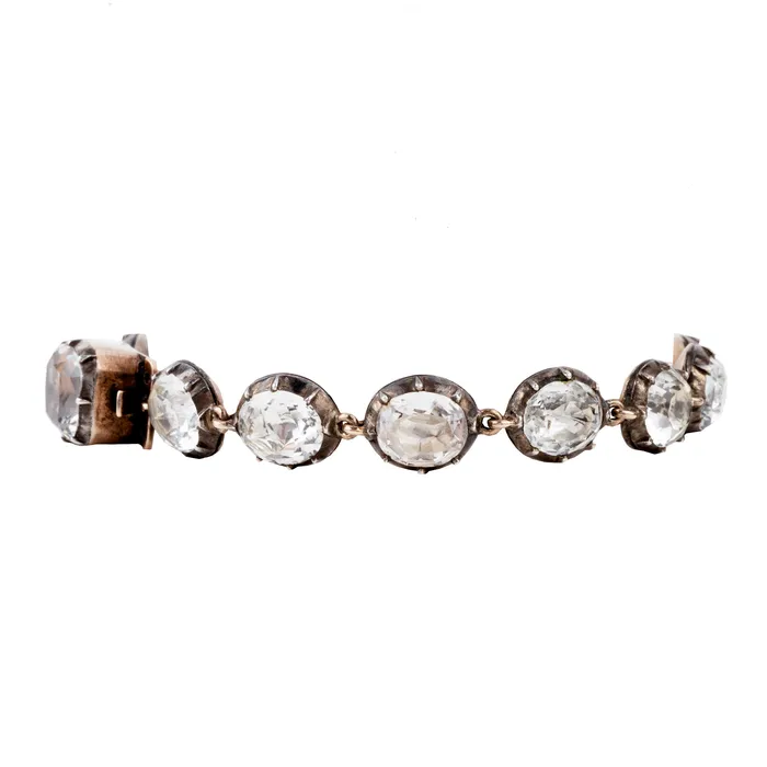 Georgian Era Rock Crystal Paste Bracelet Bell Bird Antiques Bracelets