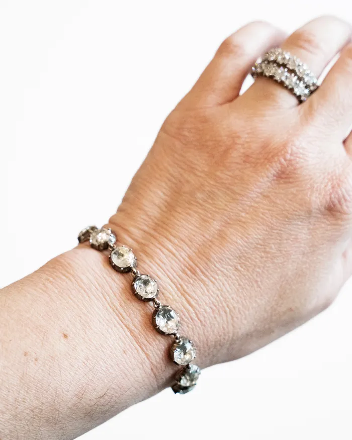 Georgian Era Rock Crystal Paste Bracelet Bell Bird Antiques Bracelets