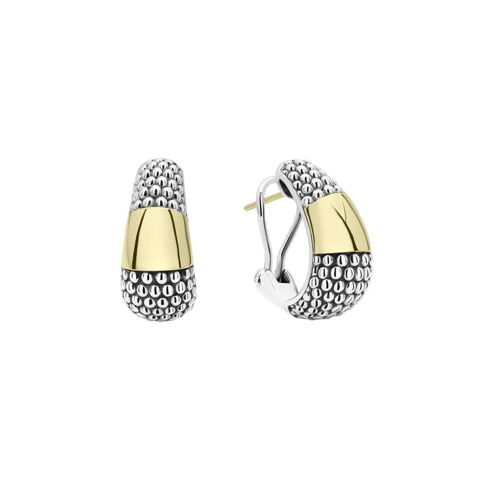 High Bar TwoTone Caviar Omega Clip Earrings LAGOS Earrings