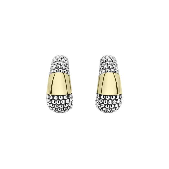 High Bar TwoTone Caviar Omega Clip Earrings LAGOS Earrings