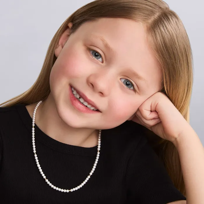 Kinder Childs First Gold Station Pearl Necklace LAGOS Necklaces