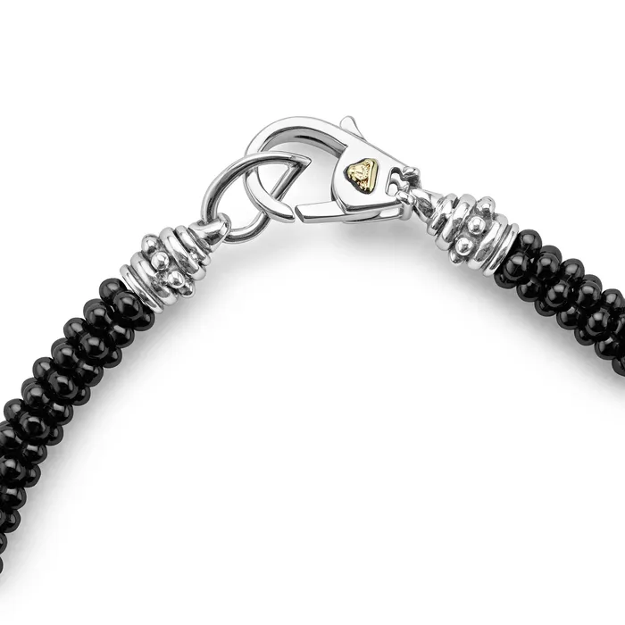 LAGOS Bracelets Black Caviar Five Silver Station Ceramic Bracelet 5mm