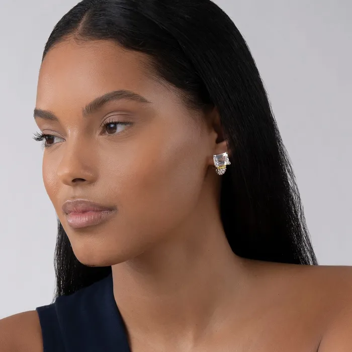 LAGOS Earrings Glacier Large White Topaz Huggie Earrings