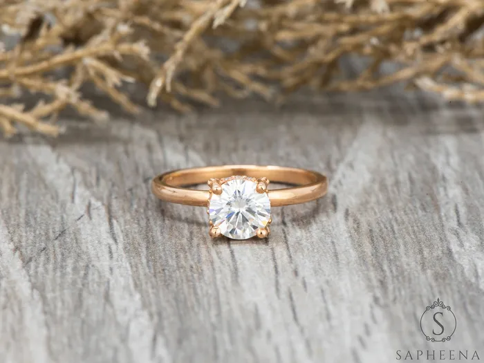 Luce 10 Ct Solitaire Round Cut Engagement Ring Sapheena Jewelry Rings