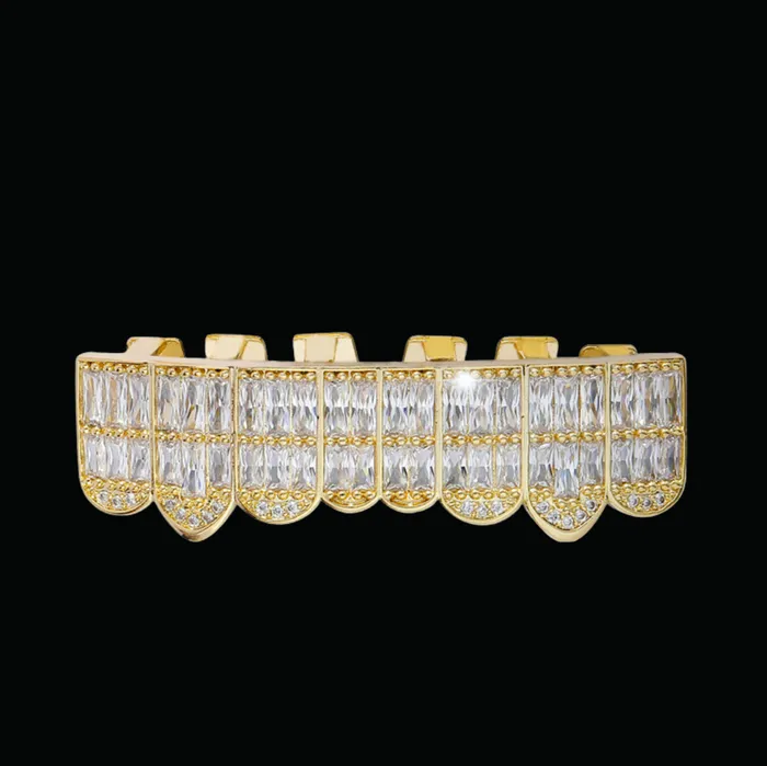 LUXURY BAGUETTE Earrings Punk Teeth Iced Out Diamond Grillz