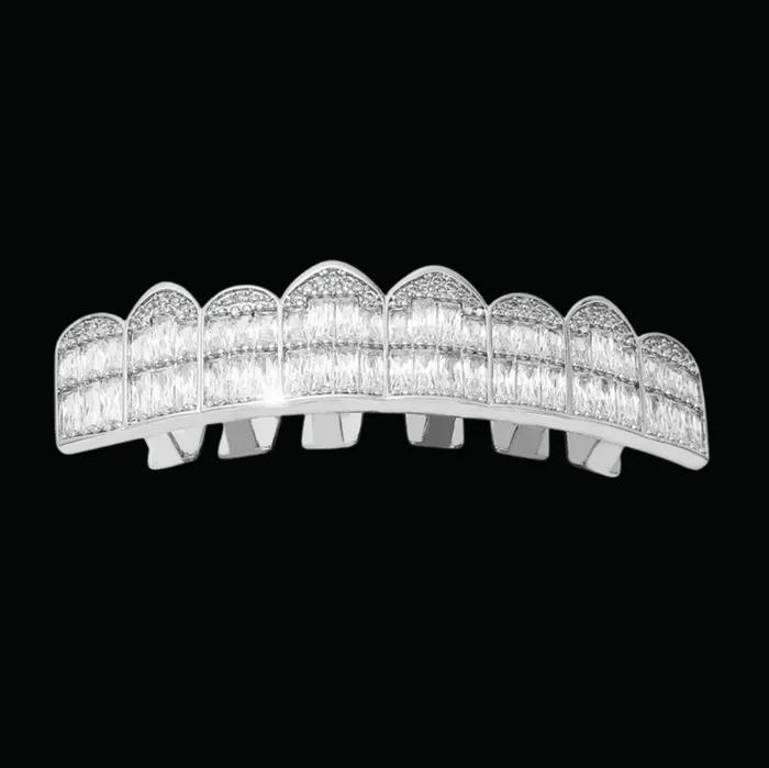 LUXURY BAGUETTE Earrings Punk Teeth Iced Out Diamond Grillz