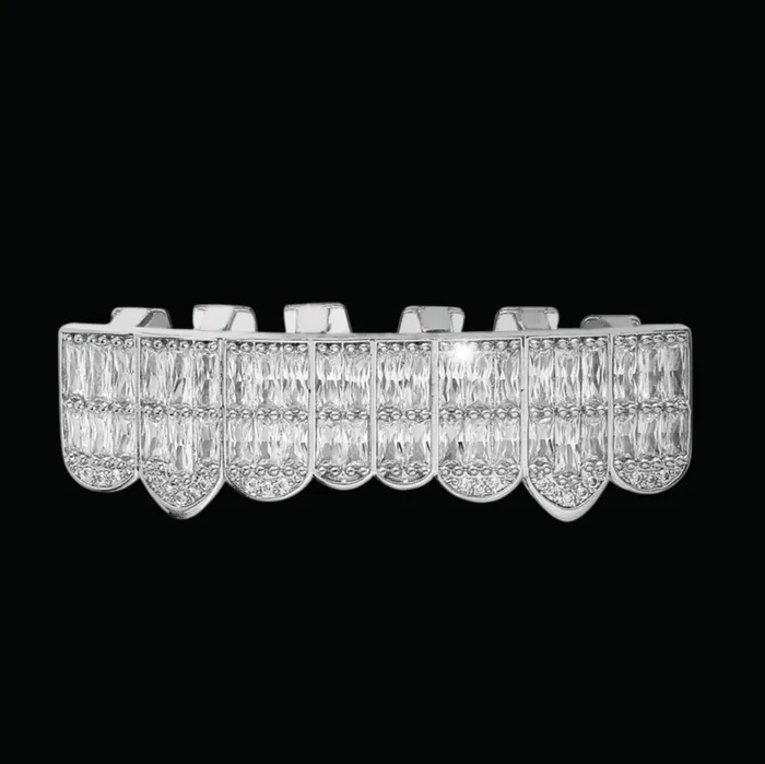 LUXURY BAGUETTE Earrings Punk Teeth Iced Out Diamond Grillz