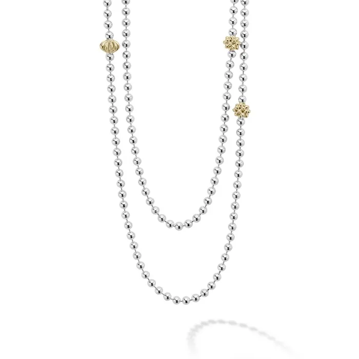 Necklaces LAGOS Caviar Icon Long TwoTone Caviar Beaded Necklace