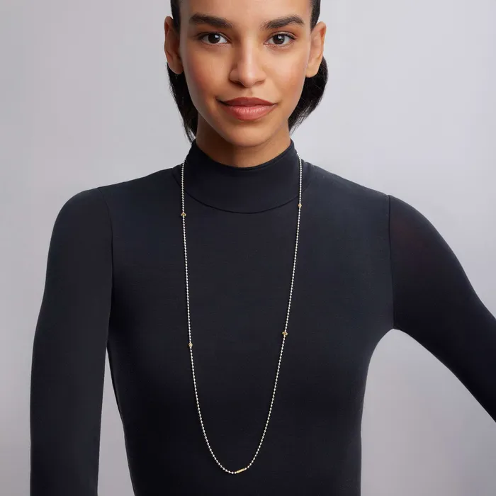 Necklaces LAGOS Caviar Icon Long TwoTone Caviar Beaded Necklace