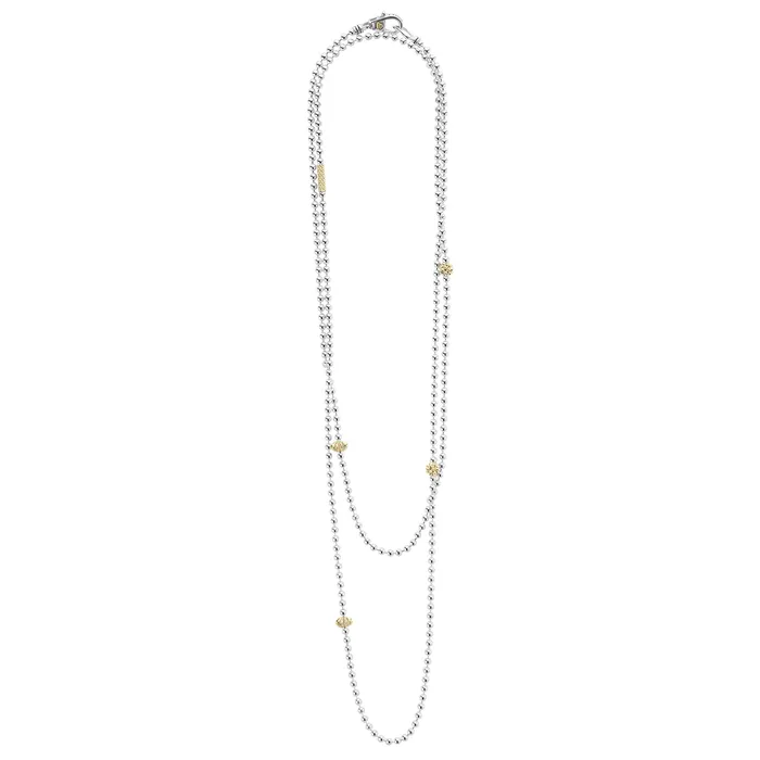 Necklaces LAGOS Caviar Icon Long TwoTone Caviar Beaded Necklace