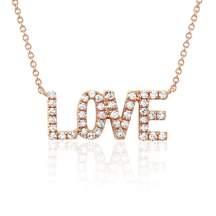 Necklaces Mini Diamond LOVE Necklace EF COLLECTION