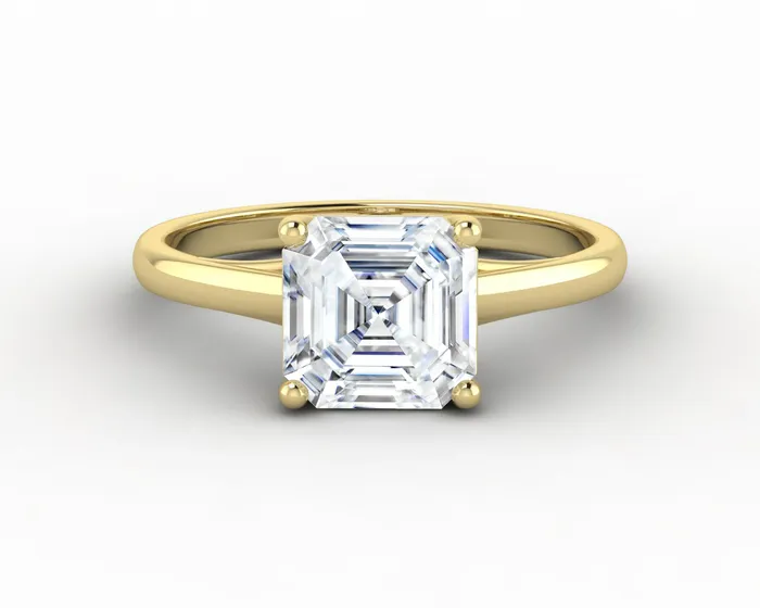 Nora 15 Ct Solitaire Asscher Cut Engagement Ring Sapheena Jewelry Rings