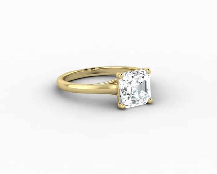 Nora 15 Ct Solitaire Asscher Cut Engagement Ring Sapheena Jewelry Rings