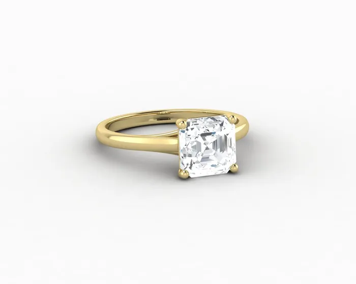 Nora 15 Ct Solitaire Asscher Cut Engagement Ring Sapheena Jewelry Rings