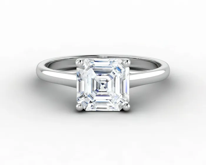 Nora 15 Ct Solitaire Asscher Cut Engagement Ring Sapheena Jewelry Rings