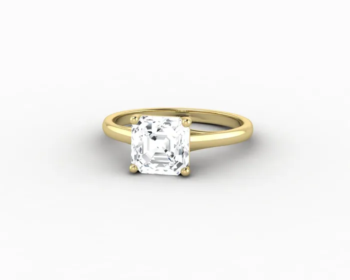 Nora 15 Ct Solitaire Asscher Cut Engagement Ring Sapheena Jewelry Rings