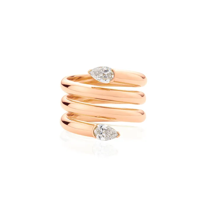 Phillips House Rings Pear Shape Diamond Ends Coil Ring