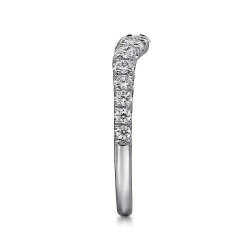 Rings Chambery Curved 14K White Gold French Pave Diamond Wedding Band 05 ct GABRIEL CO