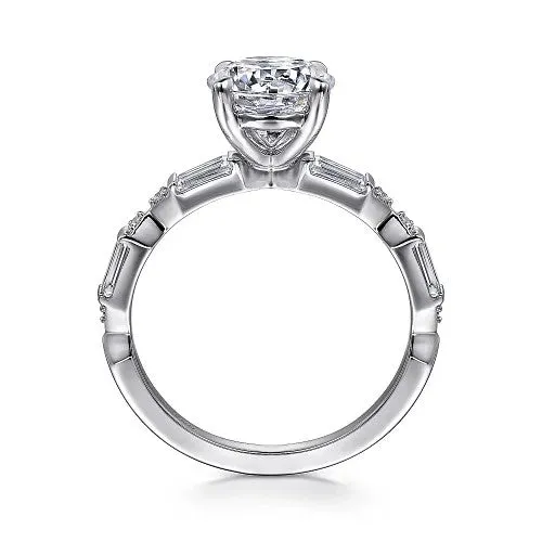 Rings Dariella 14K White Gold Round Diamond Engagement Ring Setting Only GABRIEL CO Rings Dariella 14K White Gold Round Diamond Engagement Ring Setting Only GABRIEL CO