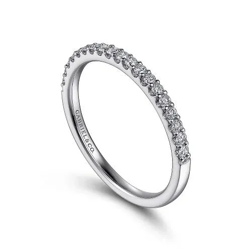 Rings GABRIEL CO Montreal 14K White Gold Shared Prong Diamond Wedding Band 023 ct