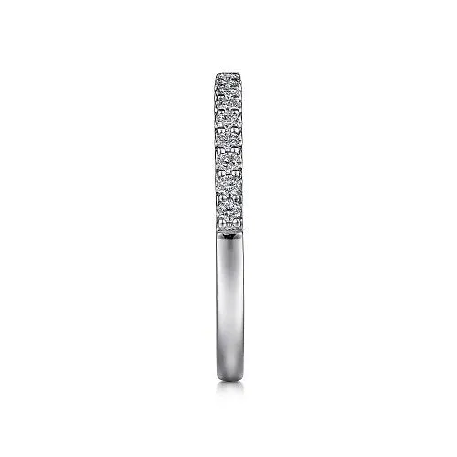 Rings GABRIEL CO Montreal 14K White Gold Shared Prong Diamond Wedding Band 023 ct