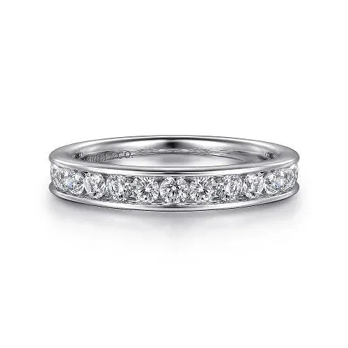 Rings GABRIEL CO Toledo 14K White Gold Channel Set Diamond Wedding Band 076 ct