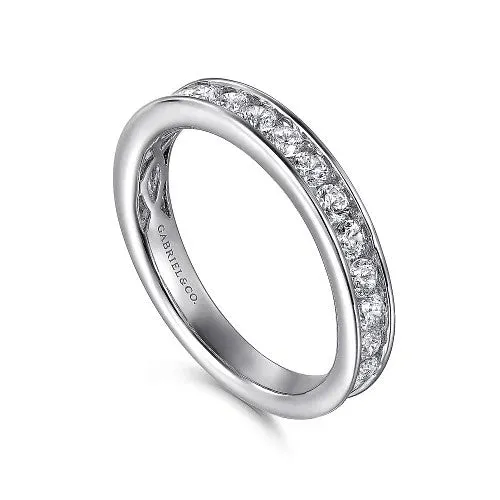 Rings GABRIEL CO Toledo 14K White Gold Channel Set Diamond Wedding Band 076 ct