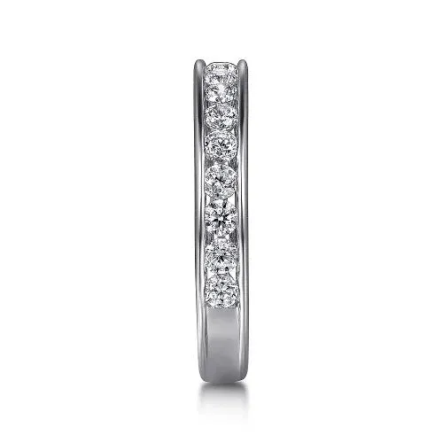 Rings GABRIEL CO Toledo 14K White Gold Channel Set Diamond Wedding Band 076 ct