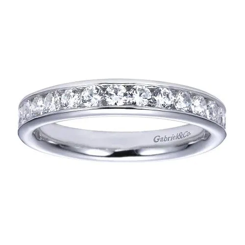 Rings GABRIEL CO Toledo 14K White Gold Channel Set Diamond Wedding Band 076 ct
