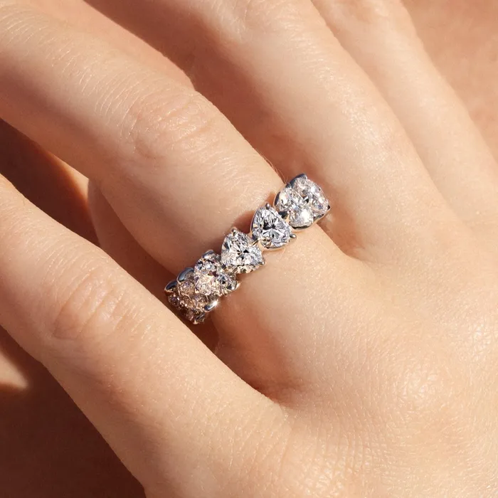 Rings Polachecks Collection Heart Shape Diamond Eternity Band 703tw