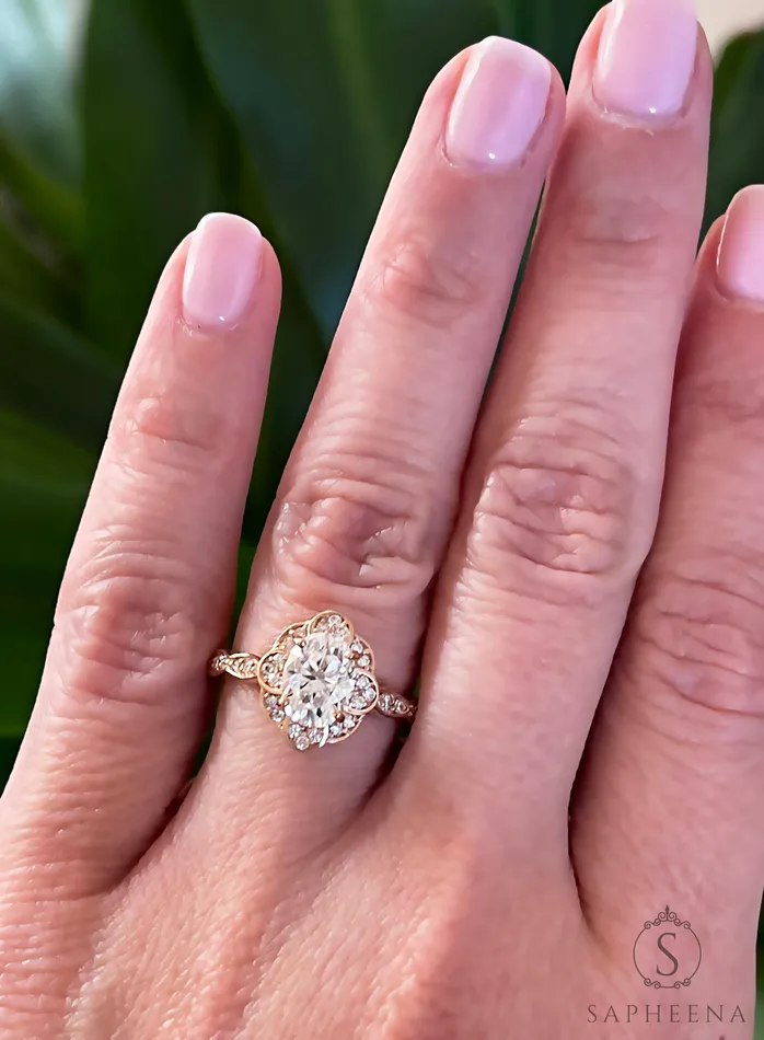 Rings Sapheena Jewelry Vivienne 10 Ct Oval Engagement Ring