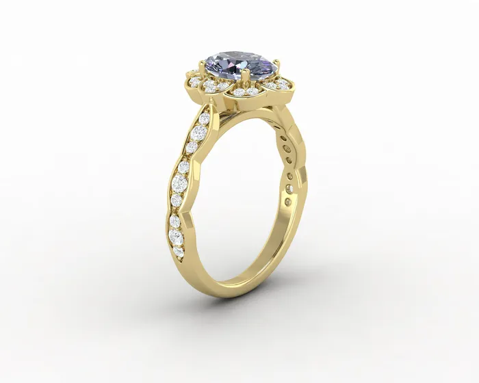Rings Sapheena Jewelry Vivienne 15ct Oval Grey Moissanite Engagement Ring