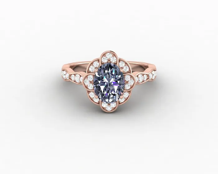 Rings Sapheena Jewelry Vivienne 15ct Oval Grey Moissanite Engagement Ring