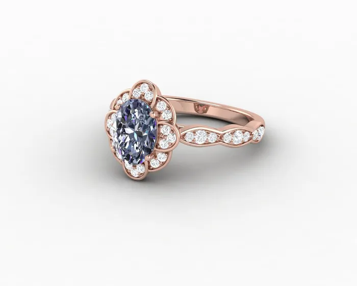 Rings Sapheena Jewelry Vivienne 15ct Oval Grey Moissanite Engagement Ring