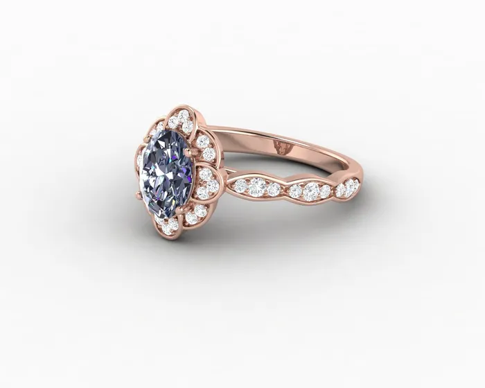 Rings Sapheena Jewelry Vivienne 15ct Oval Grey Moissanite Engagement Ring