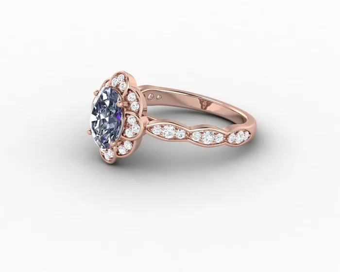 Rings Sapheena Jewelry Vivienne 15ct Oval Grey Moissanite Engagement Ring