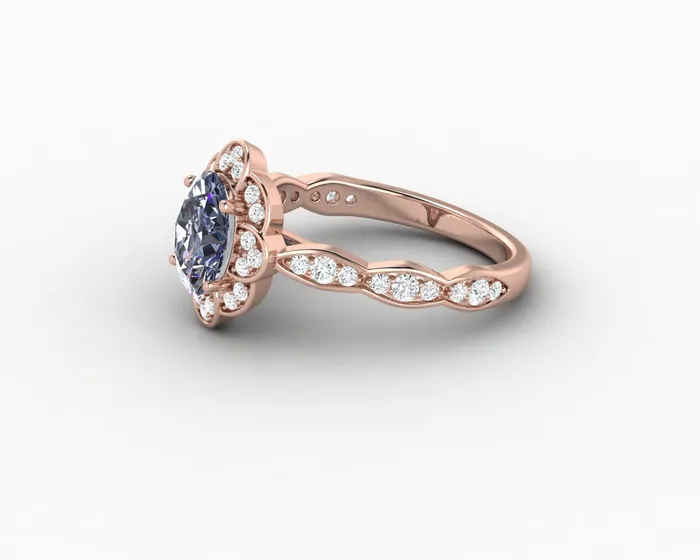 Rings Sapheena Jewelry Vivienne 15ct Oval Grey Moissanite Engagement Ring