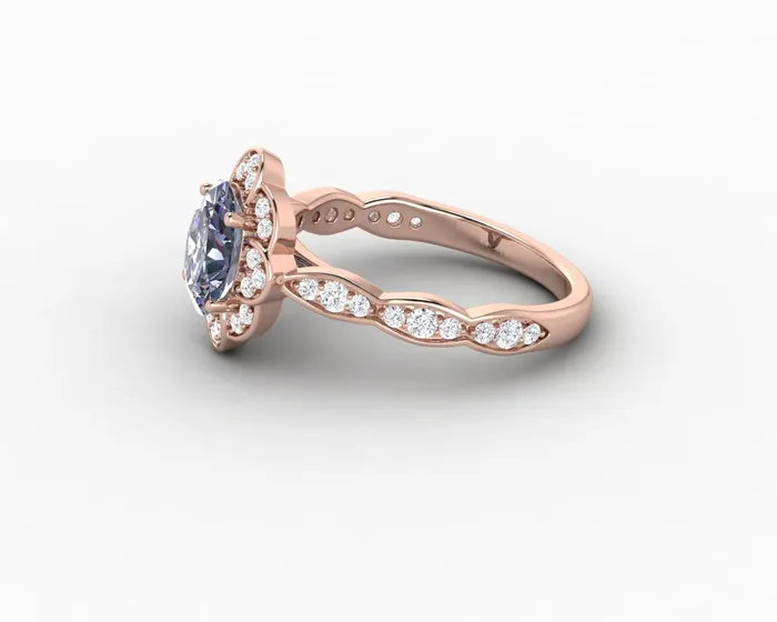 Rings Sapheena Jewelry Vivienne 15ct Oval Grey Moissanite Engagement Ring