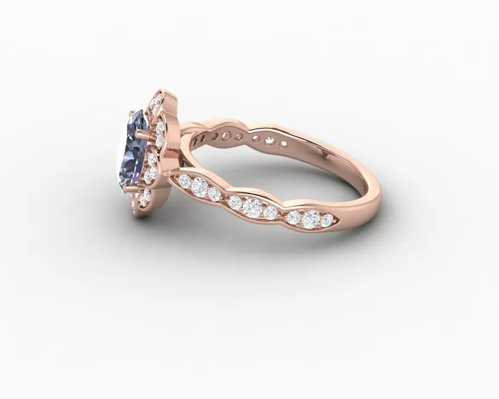 Rings Sapheena Jewelry Vivienne 15ct Oval Grey Moissanite Engagement Ring