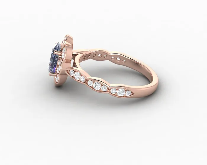 Rings Sapheena Jewelry Vivienne 15ct Oval Grey Moissanite Engagement Ring