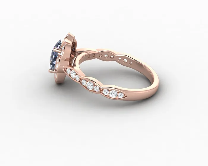 Rings Sapheena Jewelry Vivienne 15ct Oval Grey Moissanite Engagement Ring