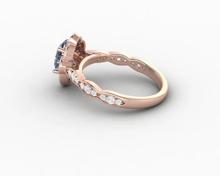Rings Sapheena Jewelry Vivienne 15ct Oval Grey Moissanite Engagement Ring