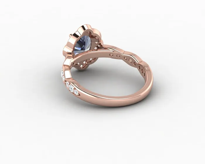 Rings Sapheena Jewelry Vivienne 15ct Oval Grey Moissanite Engagement Ring