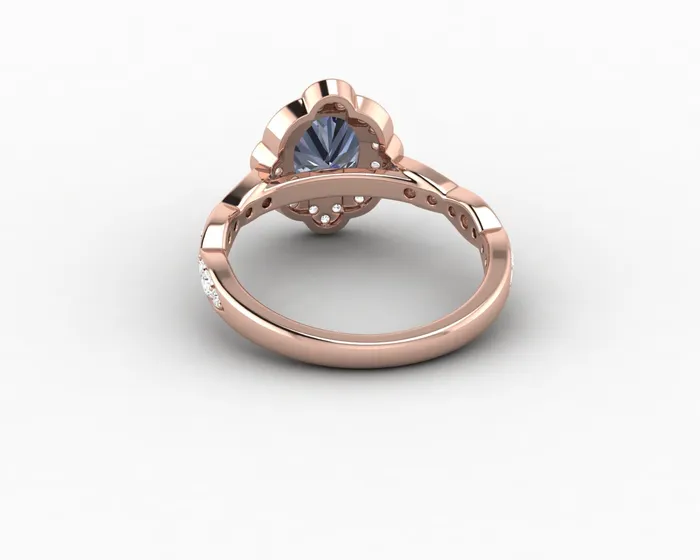 Rings Sapheena Jewelry Vivienne 15ct Oval Grey Moissanite Engagement Ring