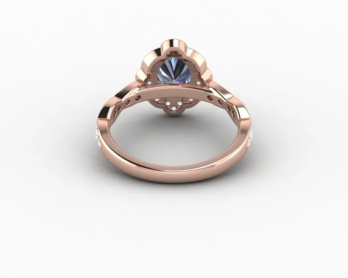 Rings Sapheena Jewelry Vivienne 15ct Oval Grey Moissanite Engagement Ring